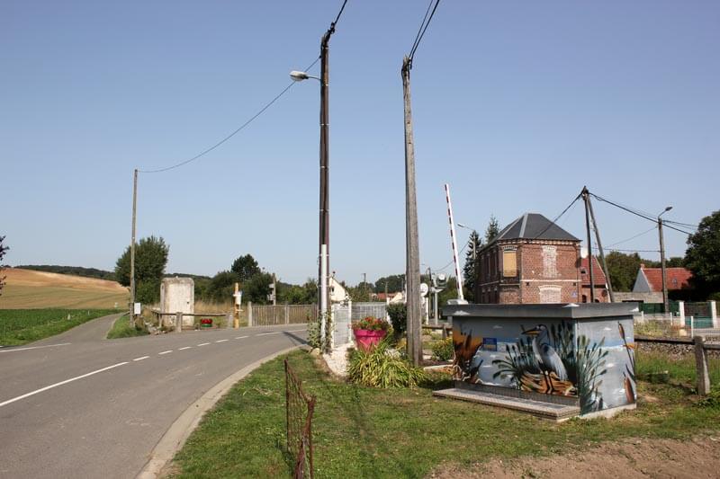 Décoration Transfo ERDF dans la Commune de Braches (Somme) representant un decor de marais